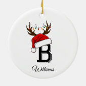 Mit Monogramm Weihnachtsmatte Keramik Ornament (Hinten)