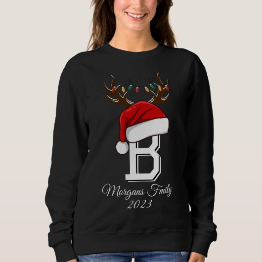 Mit Monogramm Weihnachtsmatte Sweatshirt (Vorderseite)