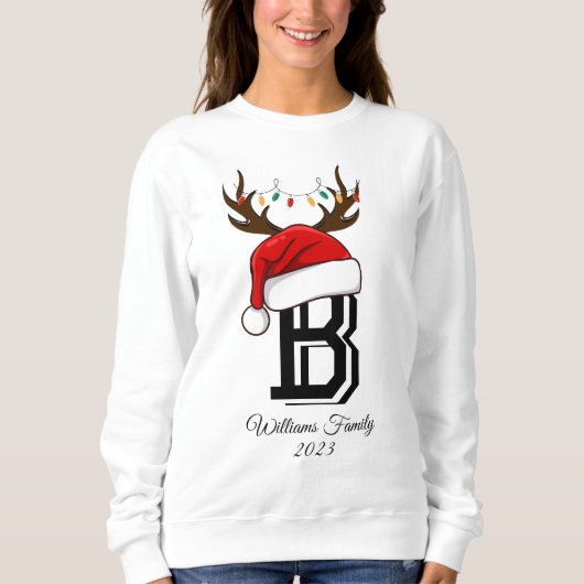 Mit Monogramm Weihnachtsmatte Sweatshirt (Vorderseite)