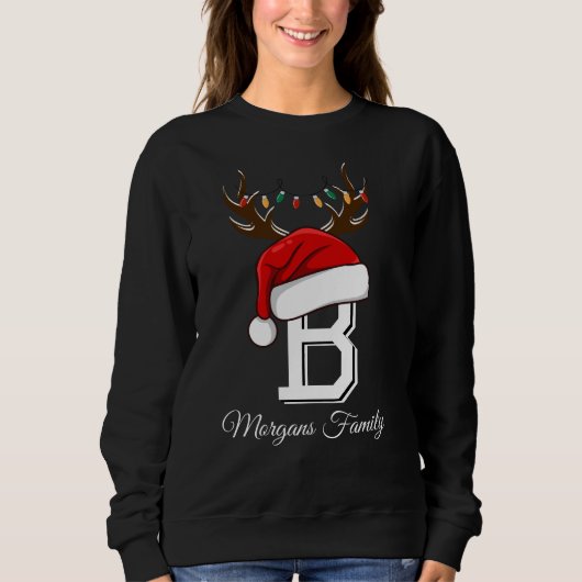 Mit Monogramm Weihnachtsmatte Sweatshirt (Vorderseite)