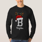 Mit Monogramm Weihnachtsmatte T-Shirt (Vorderseite)
