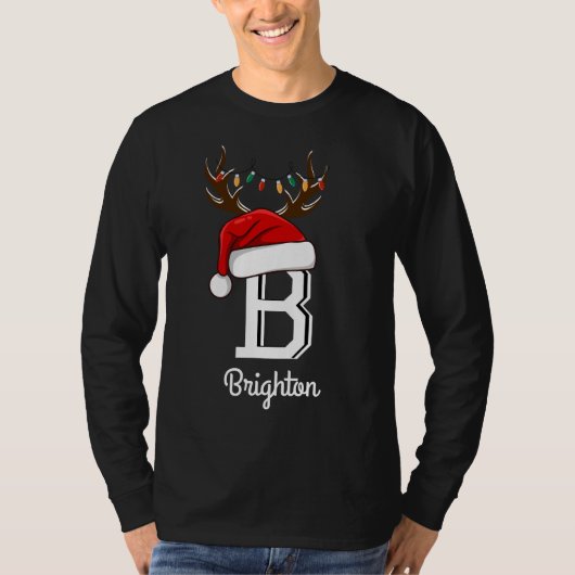 Mit Monogramm Weihnachtsmatte T-Shirt (Vorderseite)