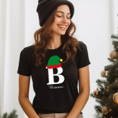 Mit Monogramm Weihnachtsnachtsnamensnacht-Shirt, E T-Shirt