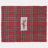 Mit Monogramm Weihnachtsrote karierte Fleece-Decke Fleecedecke (Vorderseite (Horizontal))
