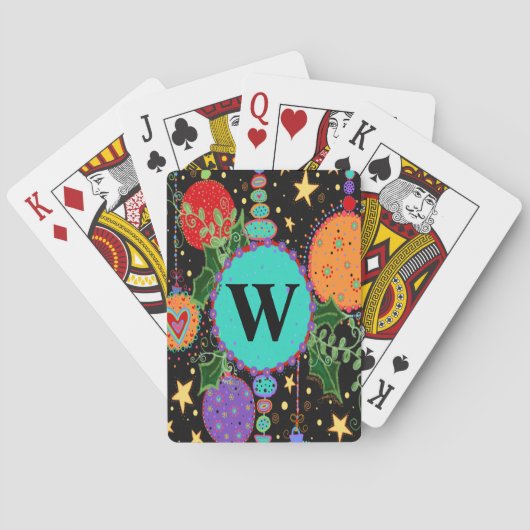 Mit Monogramm Weihnachtsschmuck "Inspirivity" Spielkarten (Rückseite)