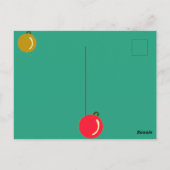 Mit Monogramm Weihnachtsschmuck, Rot, Grün, Gold Postkarte (Rückseite)