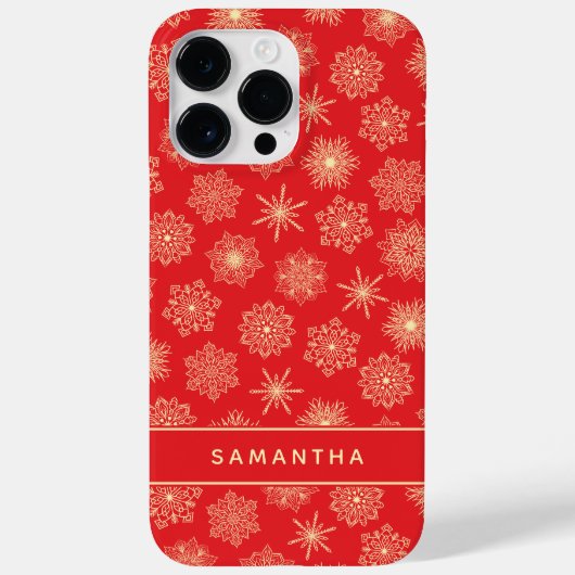 Mit Monogramm Weihnachtsschneeflocken Case-Mate iPhone Hülle (Rückseite)