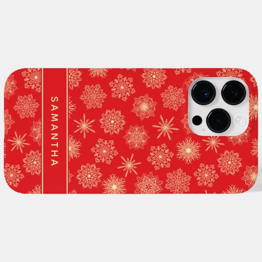 Mit Monogramm Weihnachtsschneeflocken Case-Mate iPhone Hülle (Rückseite (Horizontal))