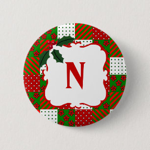 Mit Monogramm Weihnachtssteppdecken-Patchwork Button