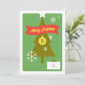 Mit Monogramm Weihnachtssymbole Weihnachtskarte Feiertagskarte (Stehend Vorderseite)