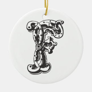 Mit Monogramm Weihnachtsverzierung des Keramik Ornament