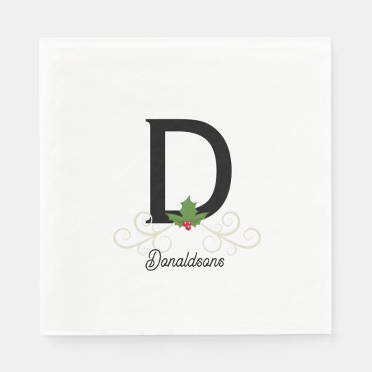 Mit Monogramm Weihnachtszeit Serviette (Vorderseite)