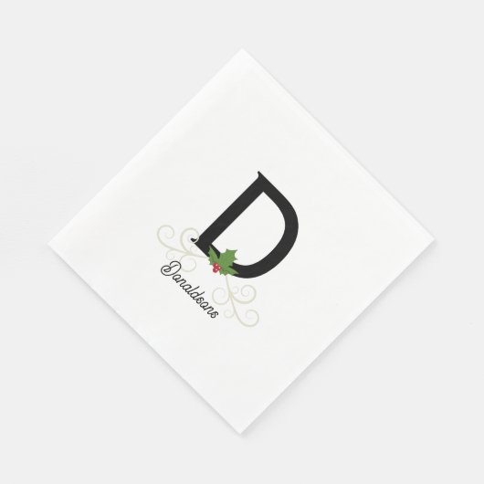 Mit Monogramm Weihnachtszeit Serviette (Ecke)