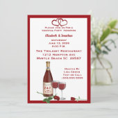 Mit Monogramm Weinflasche Einladung (Stehend Vorderseite)