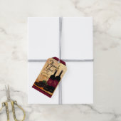 Mit Monogramm Weinflaschen und Trauben Vielen Dank Geschenkanhänger (Mit Garn)