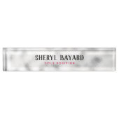 Mit Monogramm Weiß- und Grauglas Namensplakette (Vorderseite)