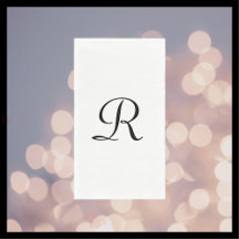 Mit Monogramm Weiß und Schwarz Elegant Einfache El