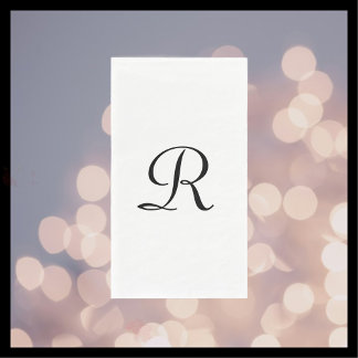 Mit Monogramm Weiß und Schwarz Elegant Einfache El Serviette