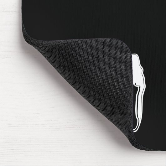 Mit Monogramm weiße Elefant Minimalschwarz Mousepad (Ecke)