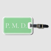 Mit Monogramm weiße und grüne Gepäckmarke Gepäckanhänger (Vorderseite (Horizontal))