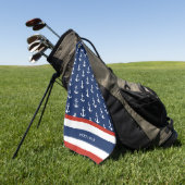 Mit Monogramm weißer Ankerwinkel der Nautischen Ma Golfhandtuch (Gras)
