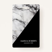 Mit Monogramm weißer Marmor und schwarzes Gran Ausweis (Vorderseite)