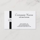 Mit Monogramm weißer Streifen Visitenkarte (Rückseite)