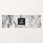 Mit Monogramm weißer und schwarzer Marmor Yogamatte (Vorderseite (Horizontal))