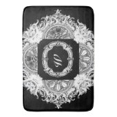 Mit Monogramm weißer Wohngestaltung-Damast Toile Badematte (Vorderseite Vertikal)