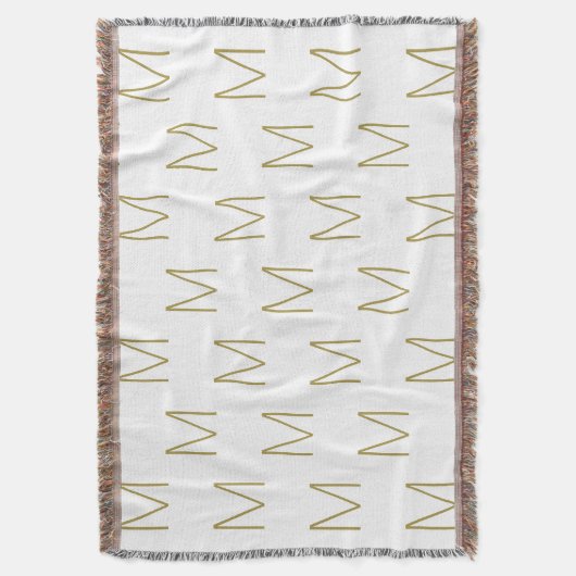 Mit Monogramm, weißer Zoll, Anfangsbuchstabe Decke (Vorderseite Vertikal)