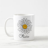 Mit Monogramm weißes Daisy Floral Doodle Kinder Ta Kaffeetasse (Links)