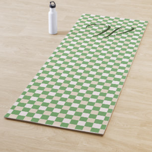 Mit Monogramm weißes, grünes und beigefarbenes K Yogamatte