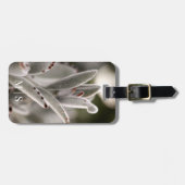 Mit Monogramm, weißes Hautbild mit braunen Tipps Gepäckanhänger (Vorderseite horizontal)