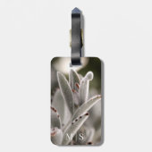 Mit Monogramm, weißes Hautbild mit braunen Tipps Gepäckanhänger (Rückseite vertikal)