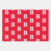 Mit Monogramm, weißes Zeichen Anfangsbuchstabe Geschenkpapier Set (Vorderseite 2)