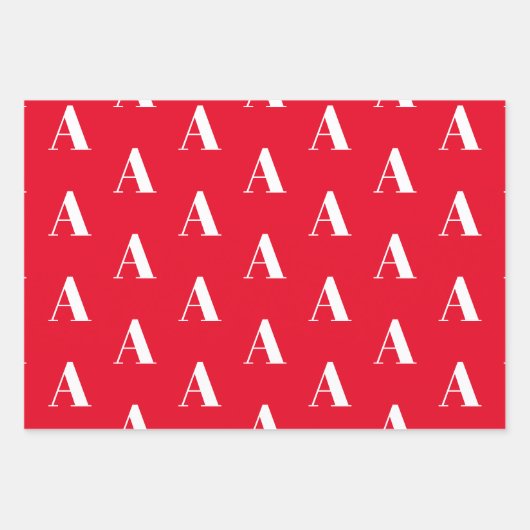 Mit Monogramm, weißes Zeichen Anfangsbuchstabe Geschenkpapier Set (Vorderseite)