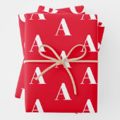 Mit Monogramm, weißes Zeichen Anfangsbuchstabe Geschenkpapier Set (Beispiel)