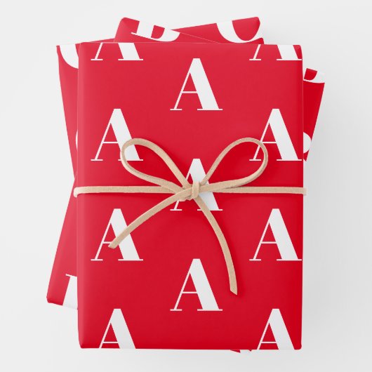 Mit Monogramm, weißes Zeichen Anfangsbuchstabe Geschenkpapier Set (Beispiel)