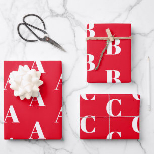 Mit Monogramm, weißes Zeichen Anfangsbuchstabe Geschenkpapier Set