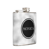 Mit Monogramm Weißgrundglas Flachmann (Rechts)