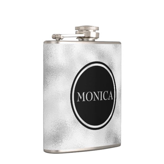 Mit Monogramm Weißgrundglas Flachmann (Rechts)