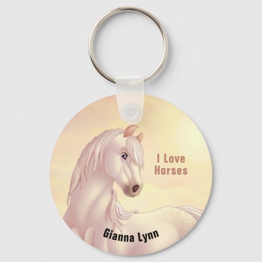 Mit Monogramm Weißpferd Schlüsselanhänger (Rückseite)