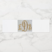 Mit Monogramm Weißwasserflaschen für Diner en Blan Wasserflaschenetikett (Einzelnes Label)