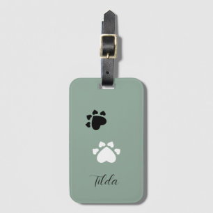 Mit Monogramm Welpenherzen Gepäckanhänger