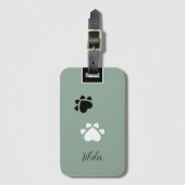 Mit Monogramm Welpenherzen Gepäckanhänger (Vorderseite Vertikal)