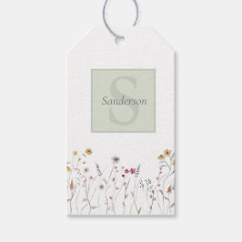 Mit Monogramm Whimsikfarben-Wildblume Geschenkanhänger