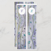 Mit Monogramm Whimsy Floral Zwei Lesezeichen (Vorne/Hinten)