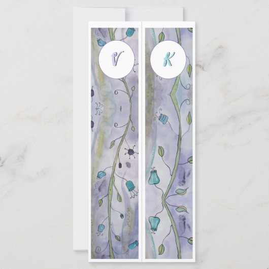 Mit Monogramm Whimsy Floral Zwei Lesezeichen (Vorderseite)