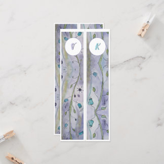 Mit Monogramm Whimsy Floral Zwei Lesezeichen