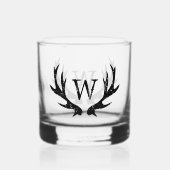 Mit Monogramm Whiskey-Glas mit Hirschgeflecht-Logo Whiskyglas (Rückseite)